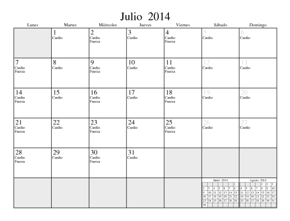 July 2014 with daily events